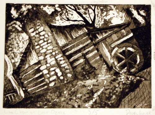 Log Cabin at Lake Ozark - Intaglio