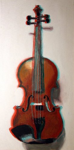 3D Violin - Oil on canvas