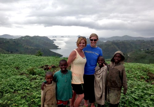 Kirsten and Heather in the village